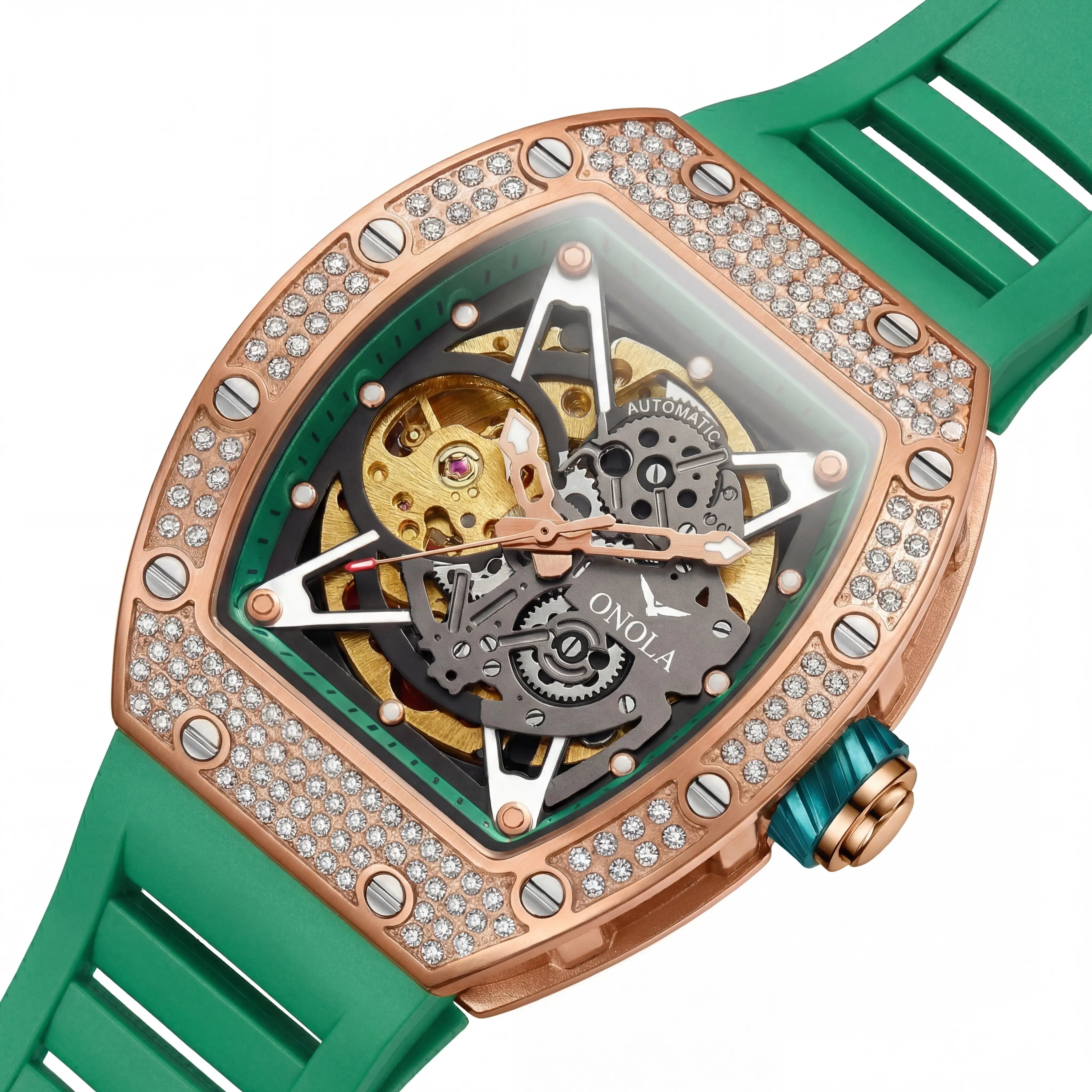 Bellaro Blizzard Luxe | Rose Gold Emerald Skeleton
